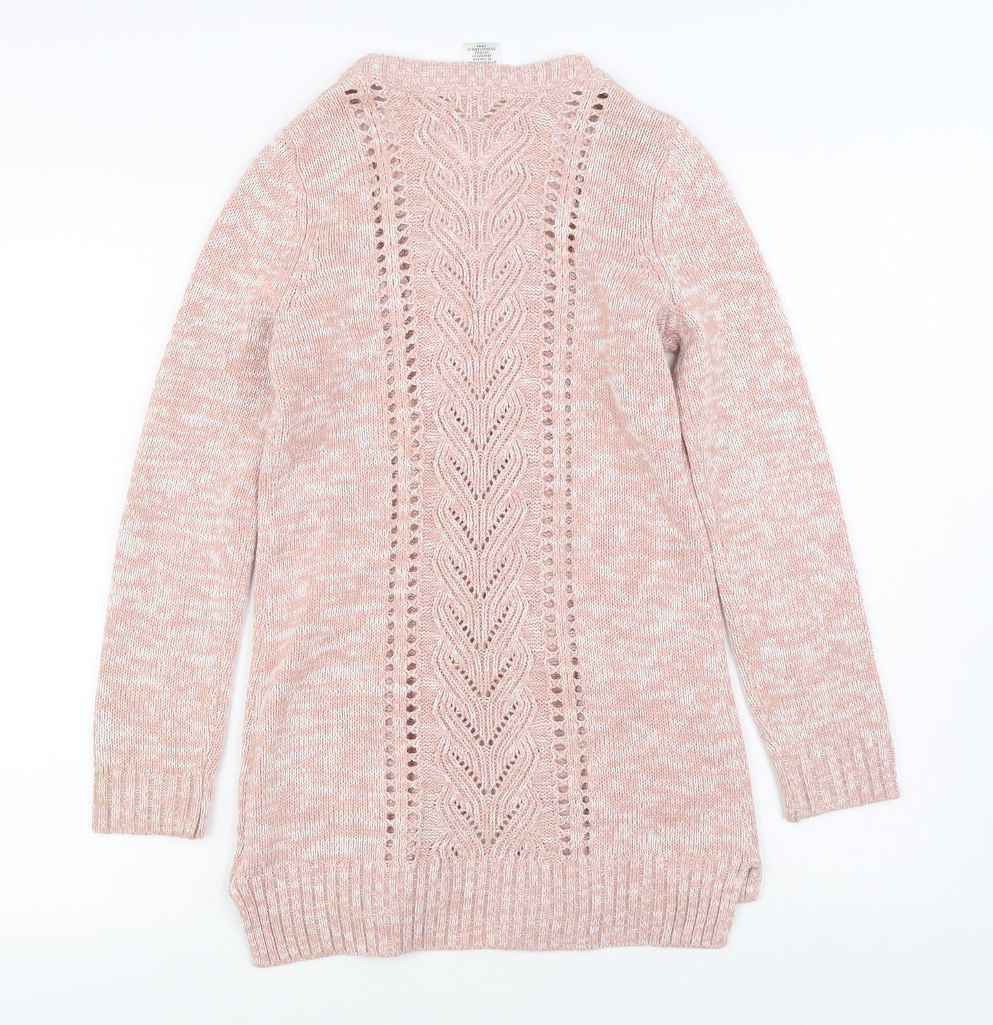Max Studio Girls Pink V-Neck  Cotton Cardigan Jumper Size 11-12 Years  Pullover