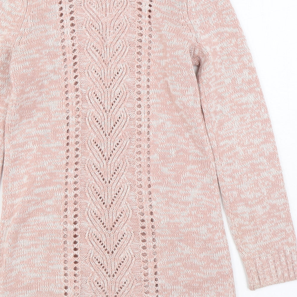 Max Studio Girls Pink V-Neck  Cotton Cardigan Jumper Size 11-12 Years  Pullover