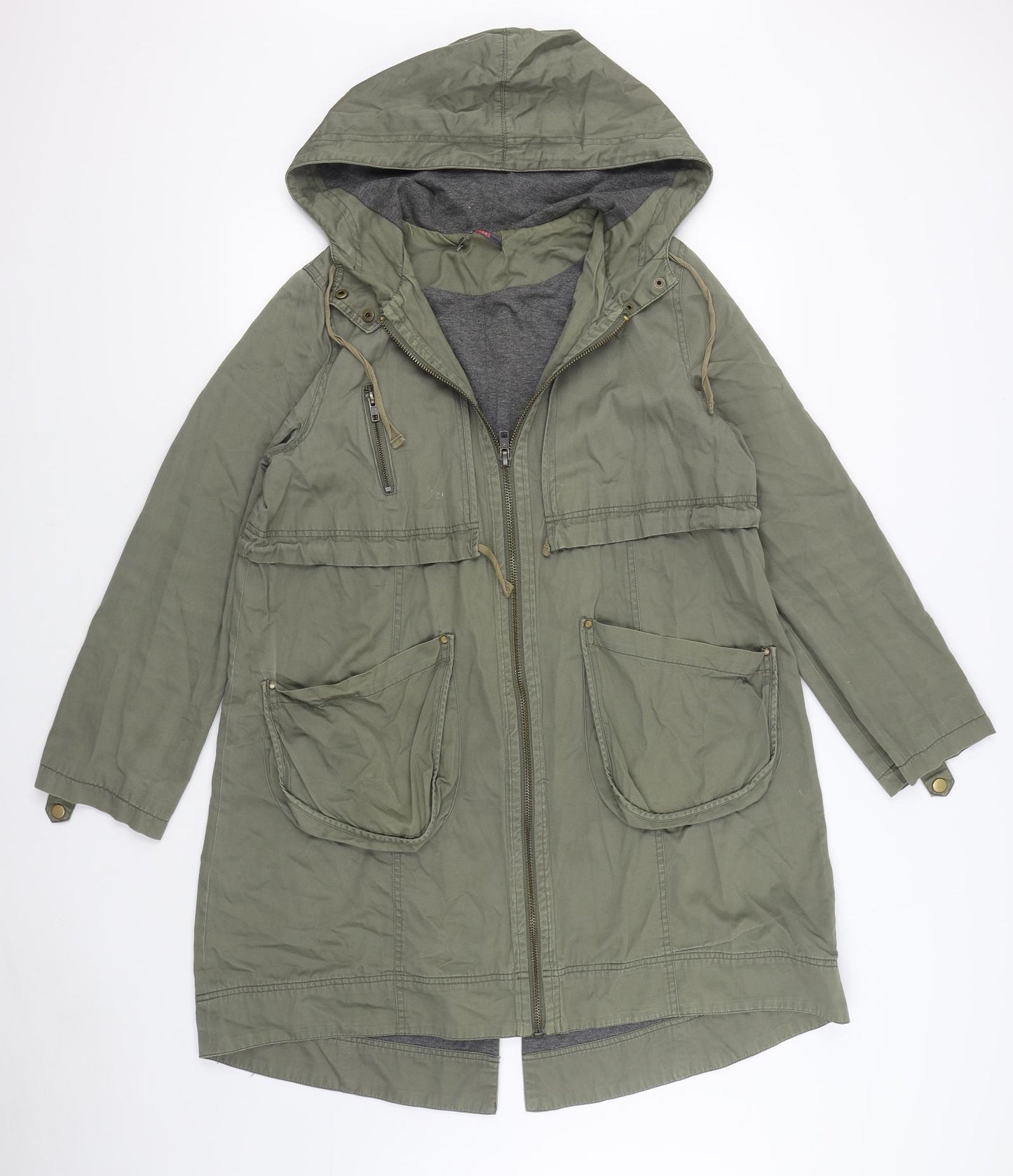 Love Label Womens Green   Parka Coat Size 12  Zip