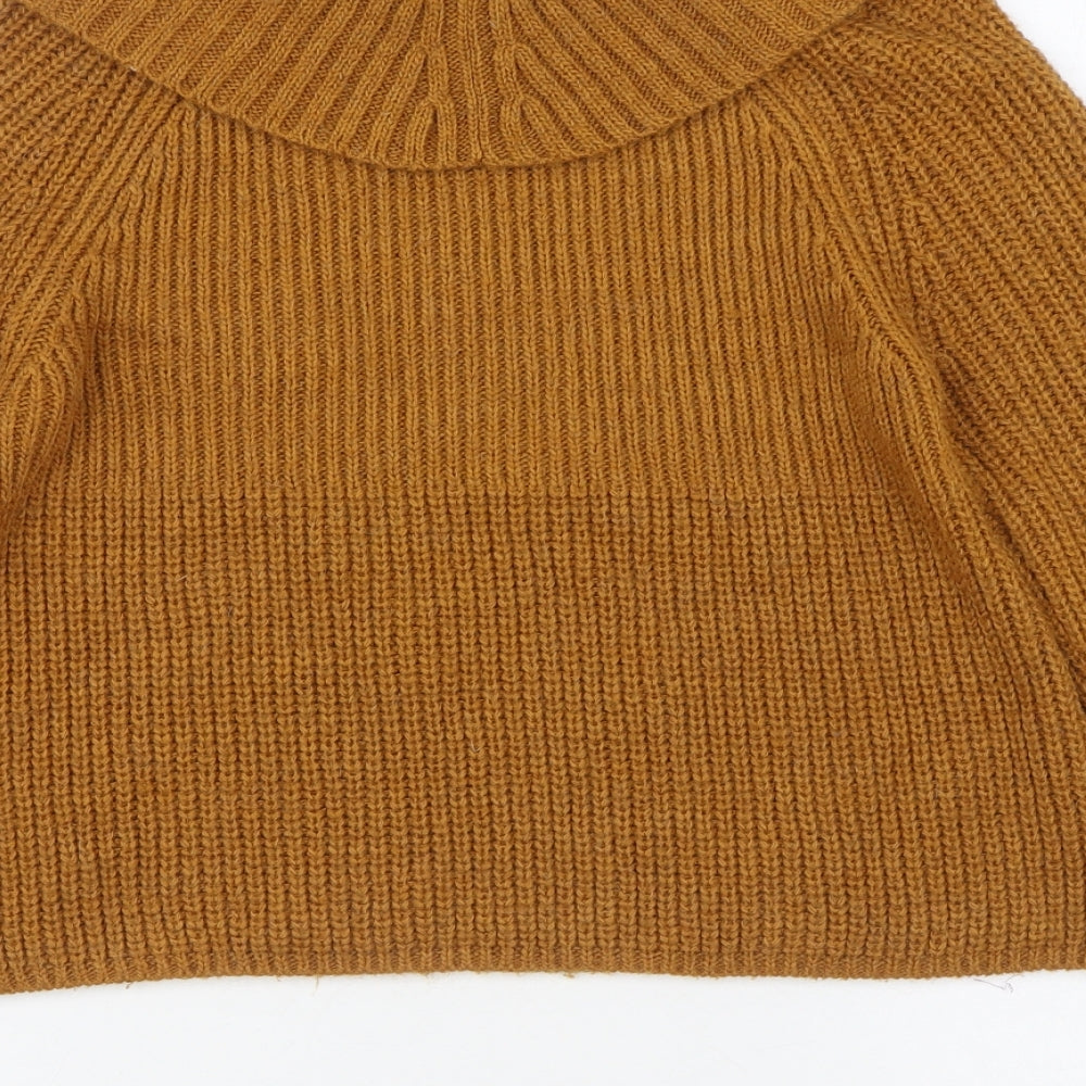 Marks and Spencer Womens Orange Roll Neck  Acrylic Pullover Jumper Size 8