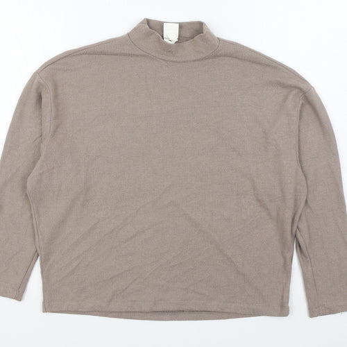 H&M Womens Beige Round Neck  Viscose Pullover Jumper Size XS