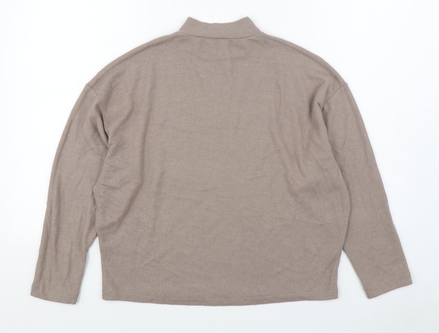 H&M Womens Beige Round Neck  Viscose Pullover Jumper Size XS