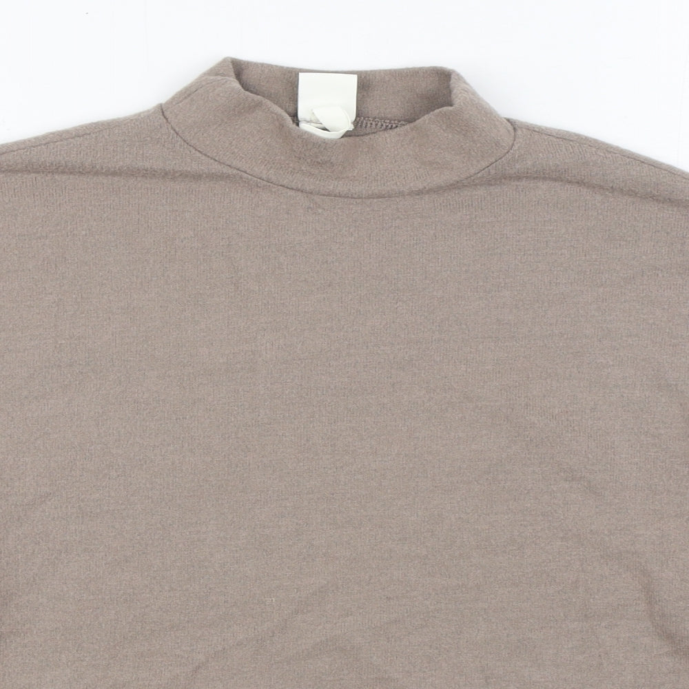 H&M Womens Beige Round Neck  Viscose Pullover Jumper Size XS