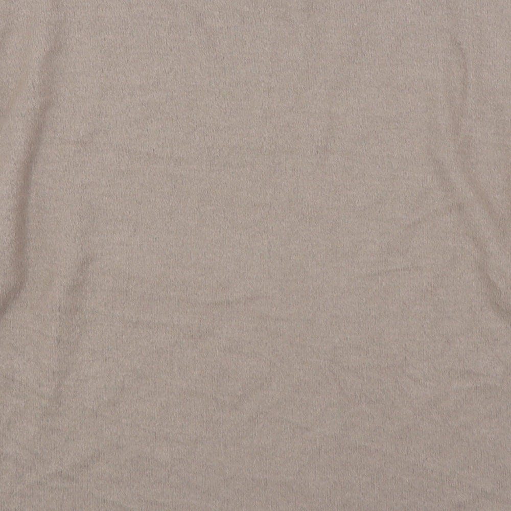 H&M Womens Beige Round Neck  Viscose Pullover Jumper Size XS