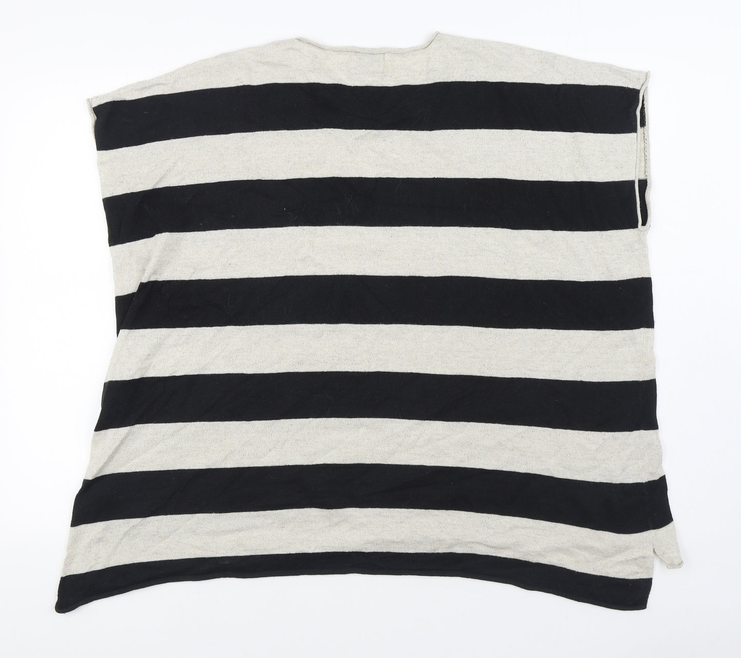 Masai Womens Beige Round Neck Striped Linen Pullover Jumper Size S