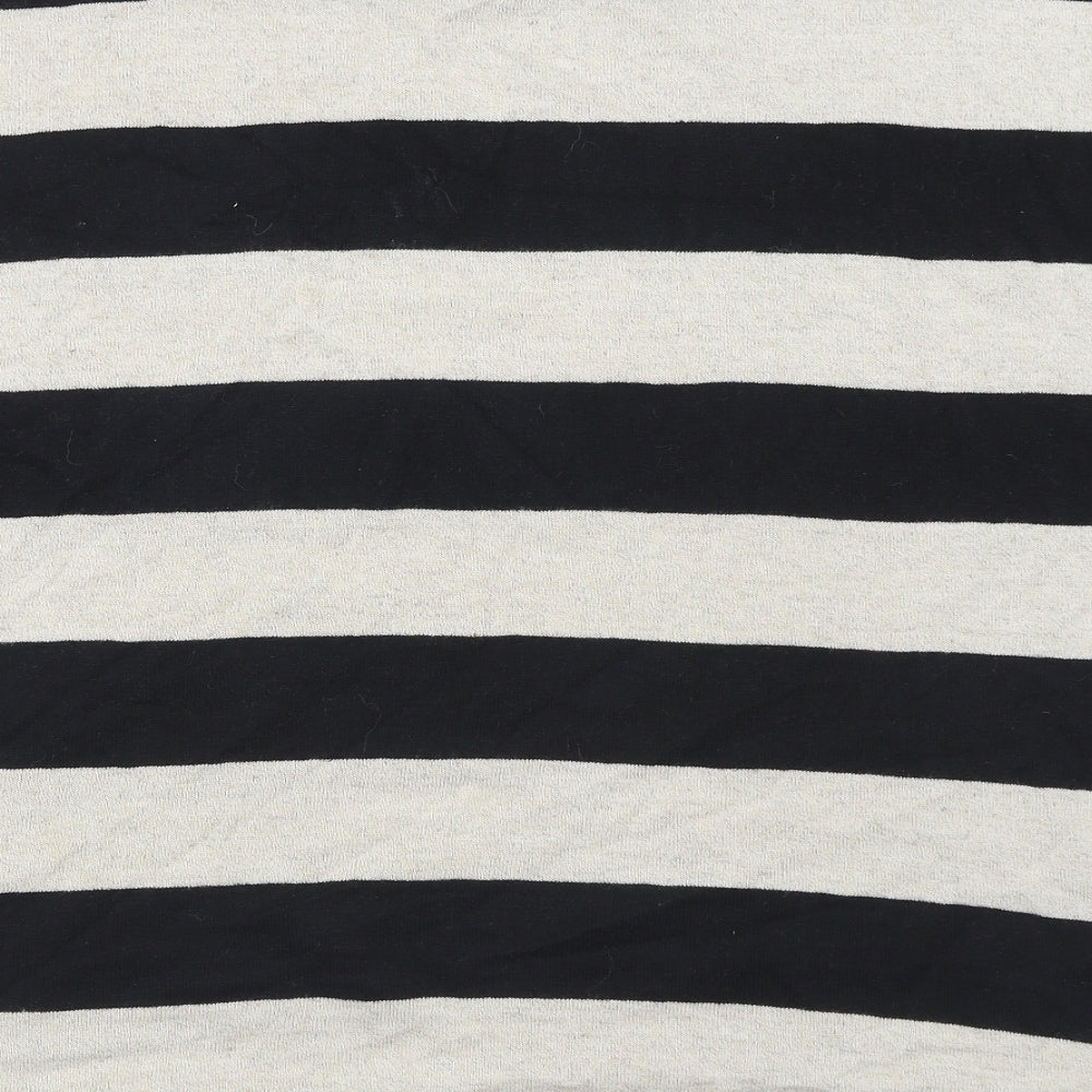 Masai Womens Beige Round Neck Striped Linen Pullover Jumper Size S