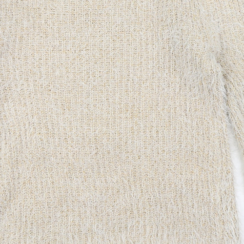 Xiaosa Fushi Womens Beige Round Neck  Cotton Pullover Jumper Size S