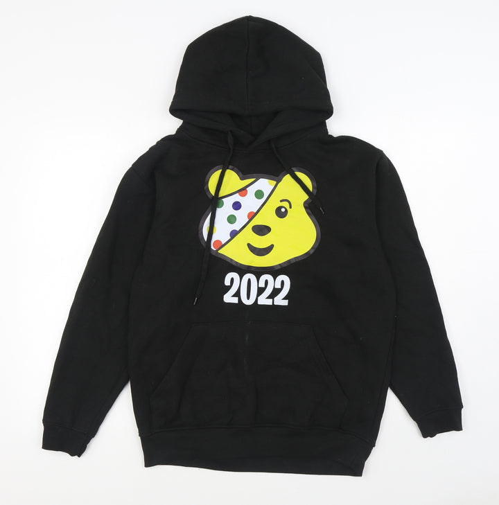 Uneek Mens Black Cotton Pullover Hoodie Size S
