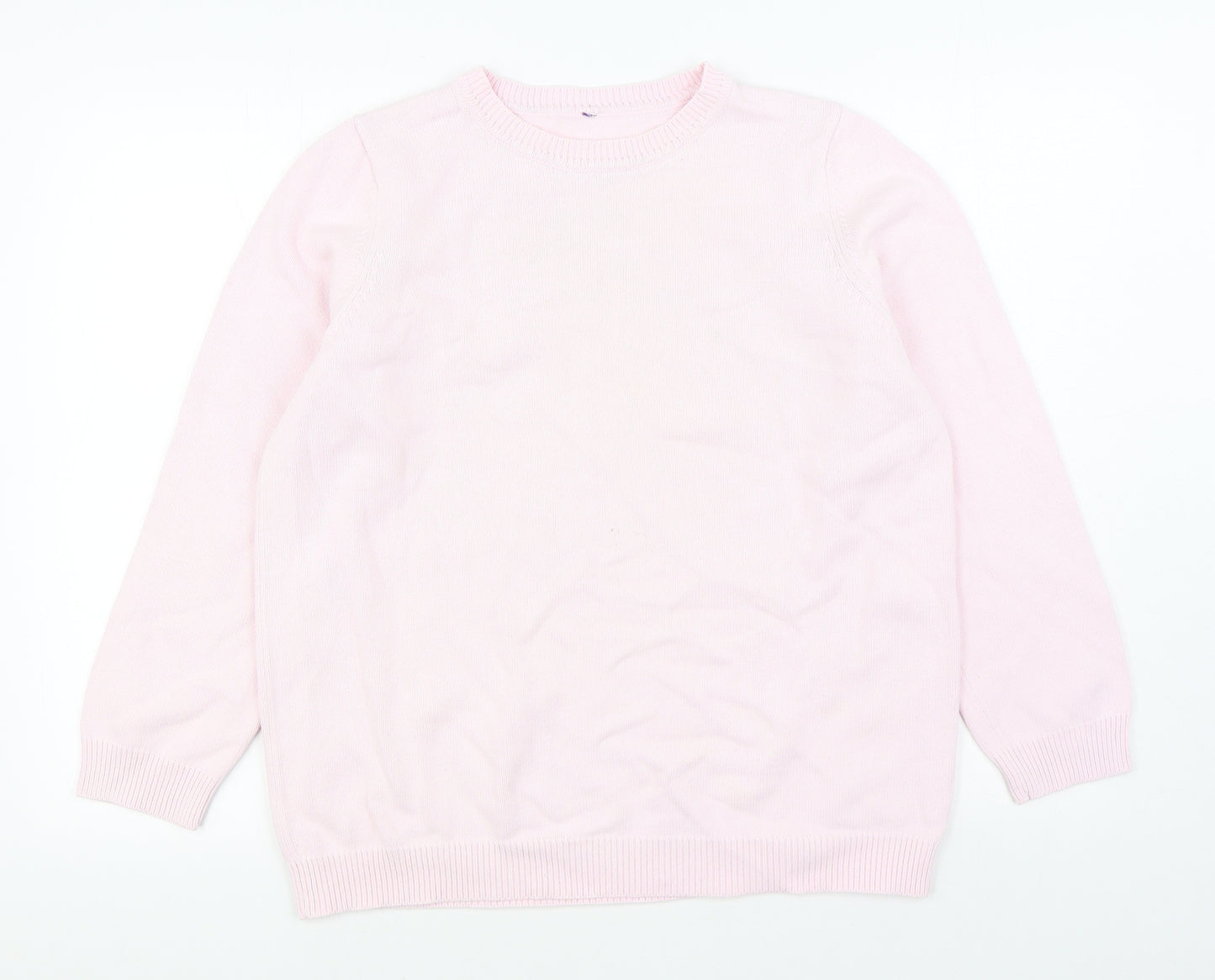 BHS Womens Pink Round Neck  Cotton Pullover Jumper Size 18
