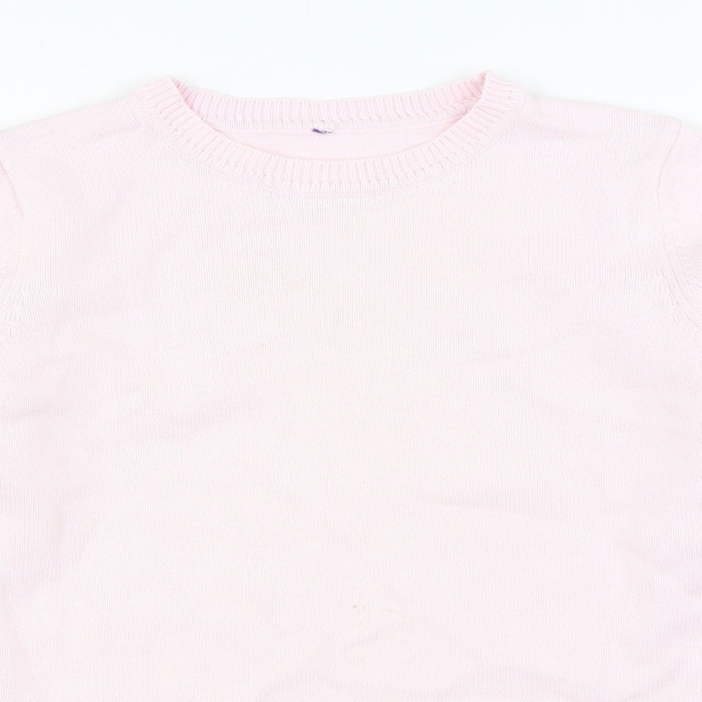 BHS Womens Pink Round Neck  Cotton Pullover Jumper Size 18