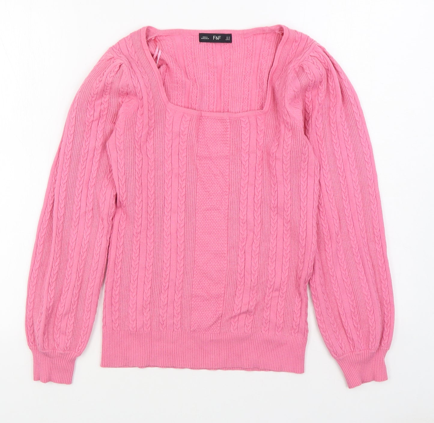 F&F Womens Purple Square Neck  Viscose Pullover Jumper Size 14