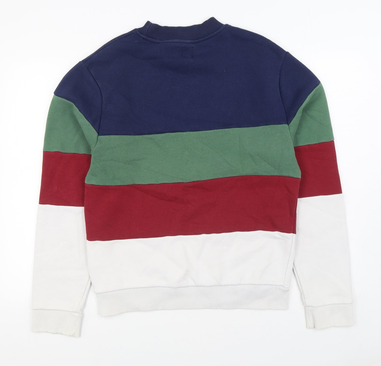 River Island Mens Multicoloured Striped Cotton Pullover Sweatshirt Size S