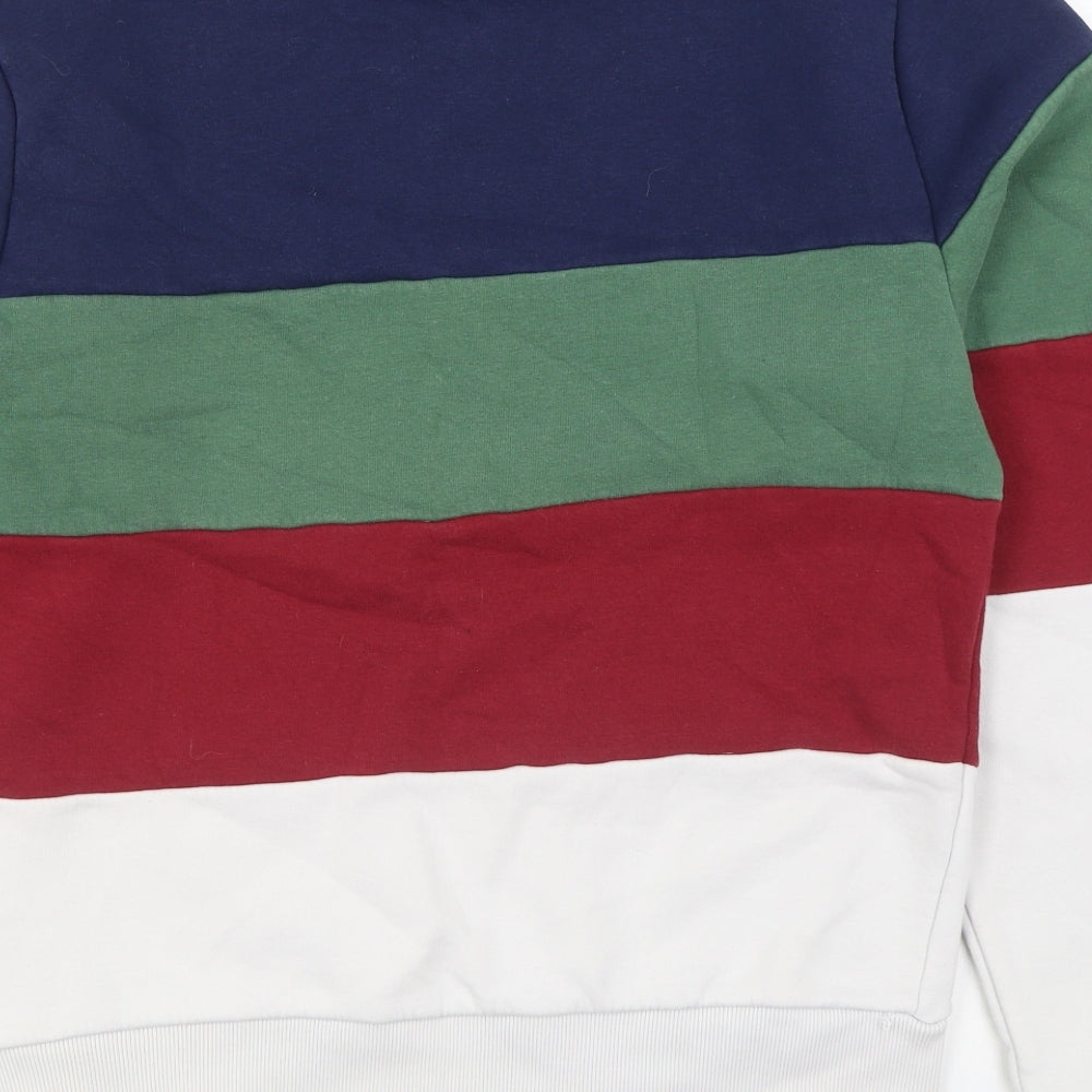 River Island Mens Multicoloured Striped Cotton Pullover Sweatshirt Size S
