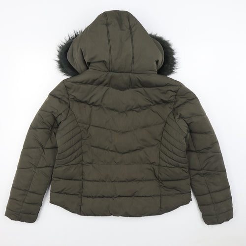Primark Womens Green   Parka Coat Size L  Zip