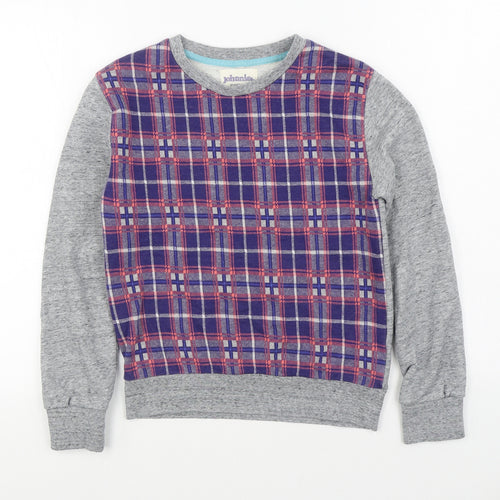 Johnnie b Boys Grey Plaid Cotton Pullover Sweatshirt Size 11-12 Years  Pullover