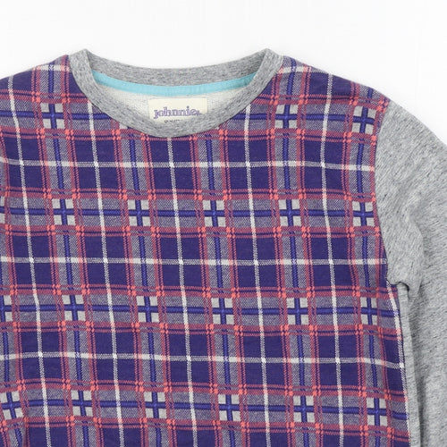 Johnnie b Boys Grey Plaid Cotton Pullover Sweatshirt Size 11-12 Years  Pullover