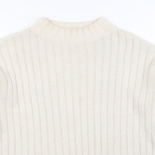 Primark Womens Beige Round Neck  Acrylic Pullover Jumper Size 2XS