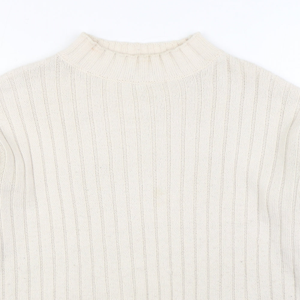 Primark Womens Beige Round Neck  Acrylic Pullover Jumper Size 2XS