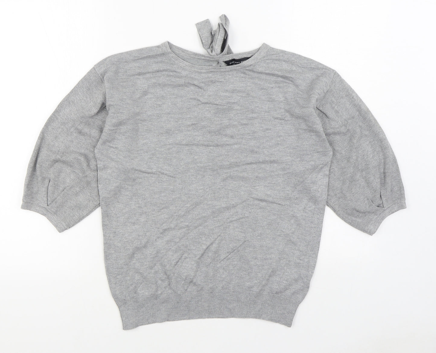Dorothy Perkins Womens Grey Round Neck  Viscose Pullover Jumper Size 10