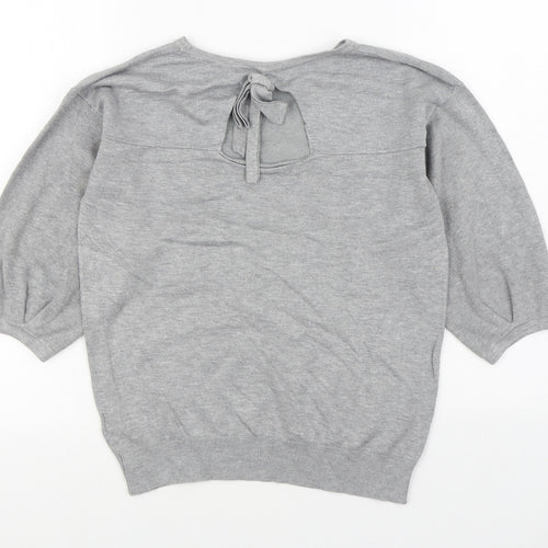 Dorothy Perkins Womens Grey Round Neck  Viscose Pullover Jumper Size 10
