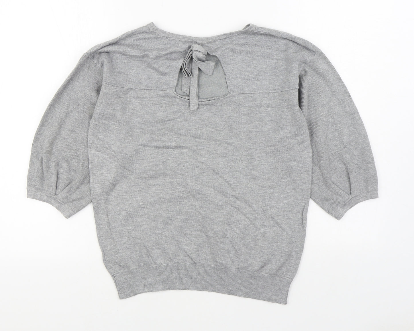 Dorothy Perkins Womens Grey Round Neck  Viscose Pullover Jumper Size 10