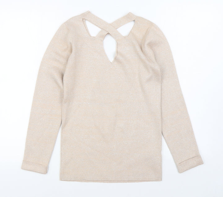 Dorothy Perkins Womens Pink Round Neck  Viscose Pullover Jumper Size 14
