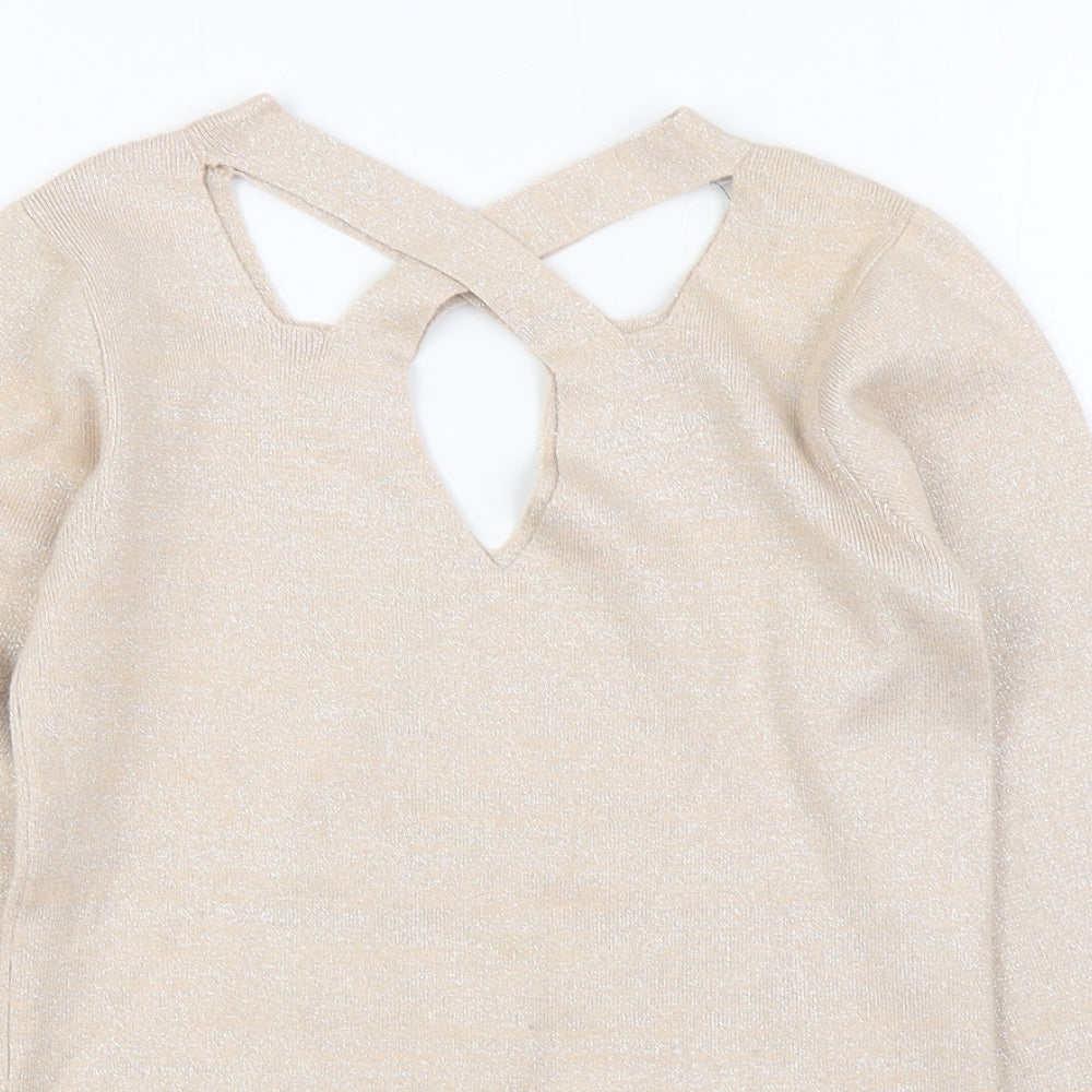 Dorothy Perkins Womens Pink Round Neck  Viscose Pullover Jumper Size 14