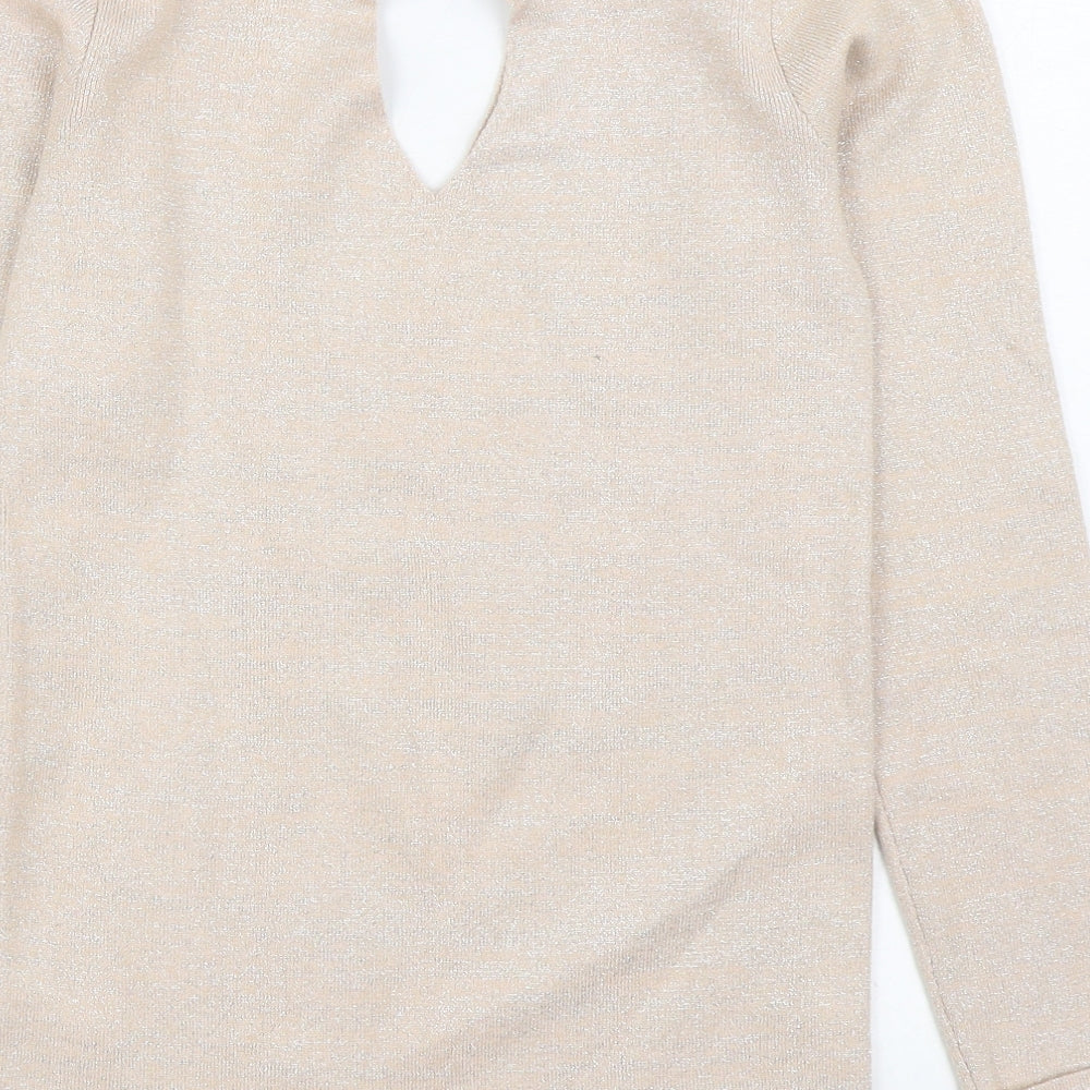 Dorothy Perkins Womens Pink Round Neck  Viscose Pullover Jumper Size 14