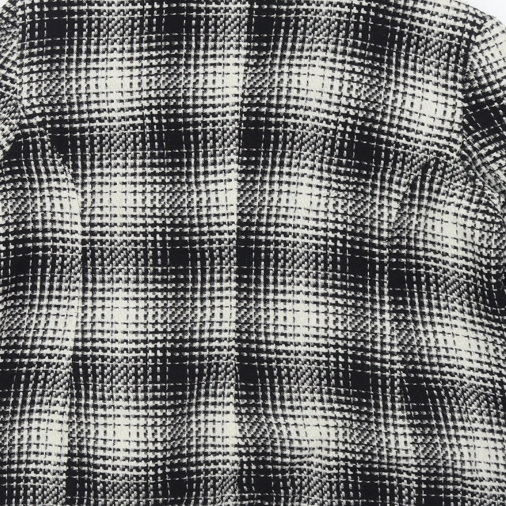 Debenhams Womens Black Plaid  Overcoat Coat Size 22  Button