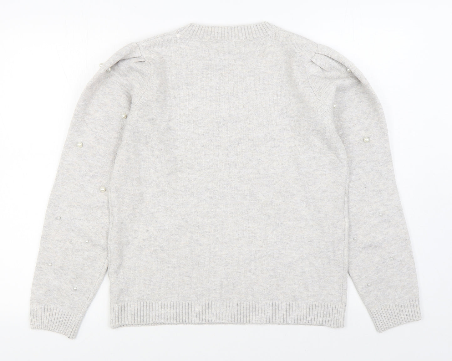 Matalan Womens Grey Round Neck  Polyester Pullover Jumper Size M