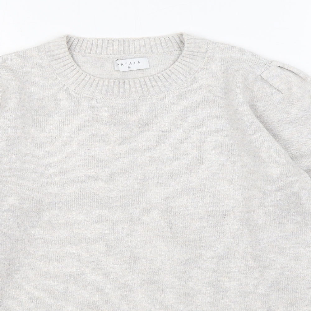 Matalan Womens Grey Round Neck  Polyester Pullover Jumper Size M