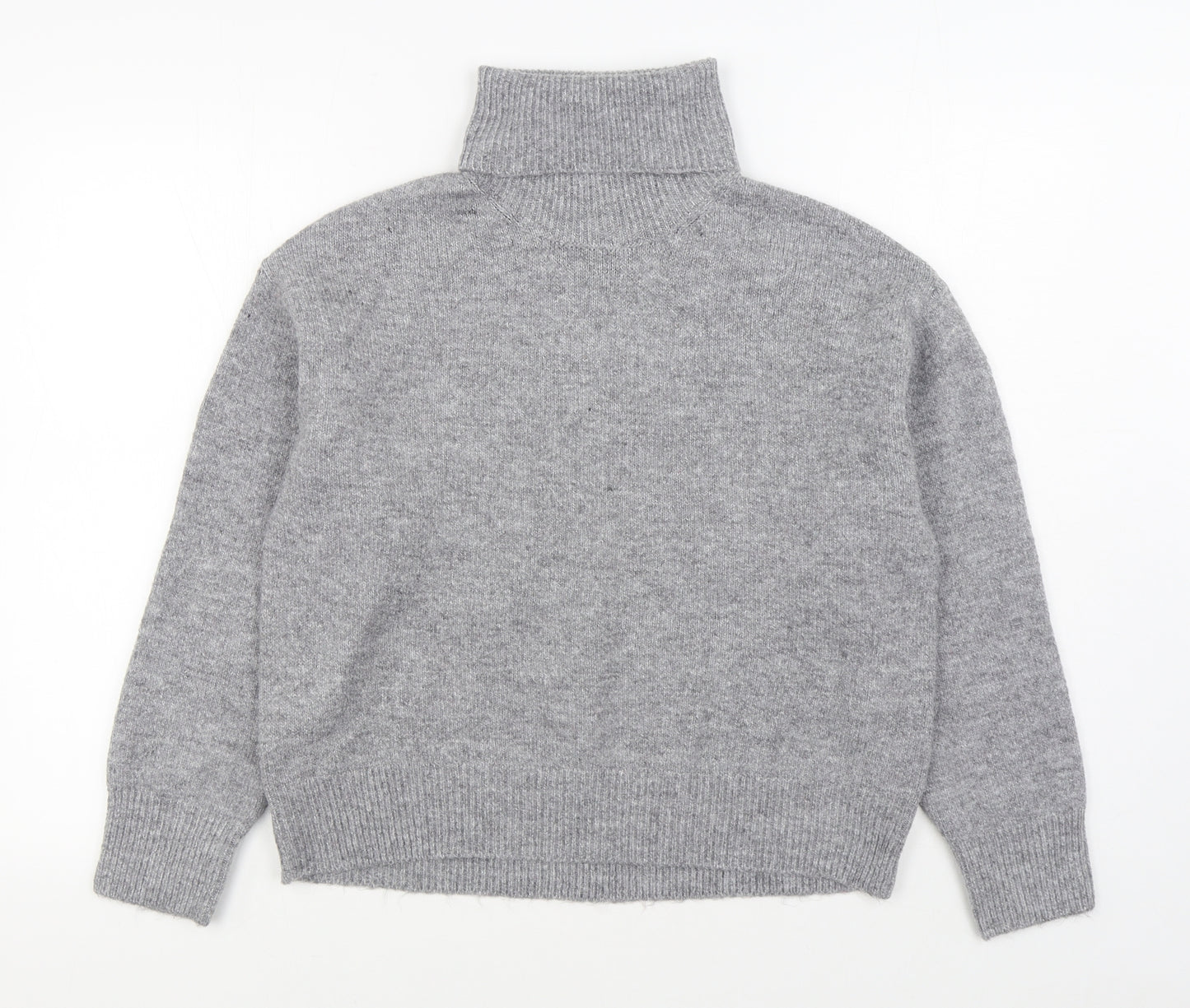 New Look Womens Grey Roll Neck  Polyester Pullover Jumper Size S