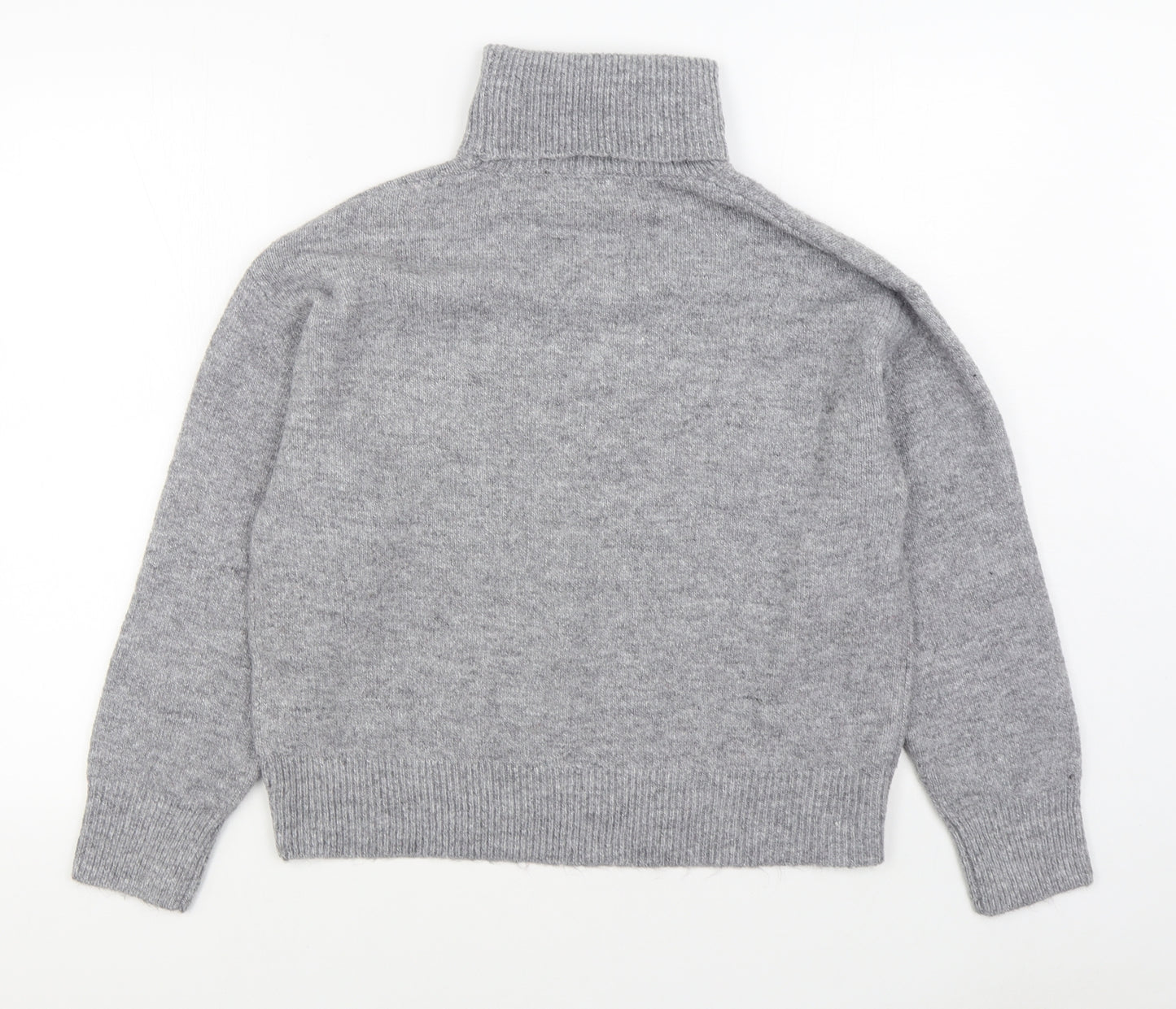 New Look Womens Grey Roll Neck  Polyester Pullover Jumper Size S