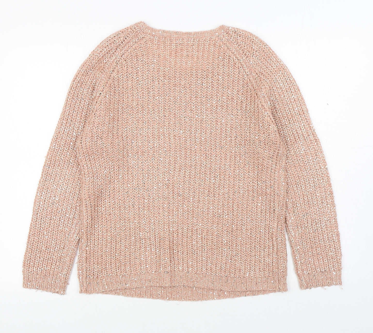 Primark Womens Pink Round Neck  Acrylic Pullover Jumper Size 12
