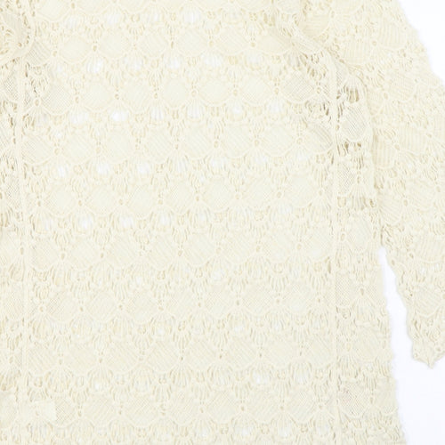 Mirumi Womens Ivory Boat Neck  100% Cotton Pullover Jumper Size M