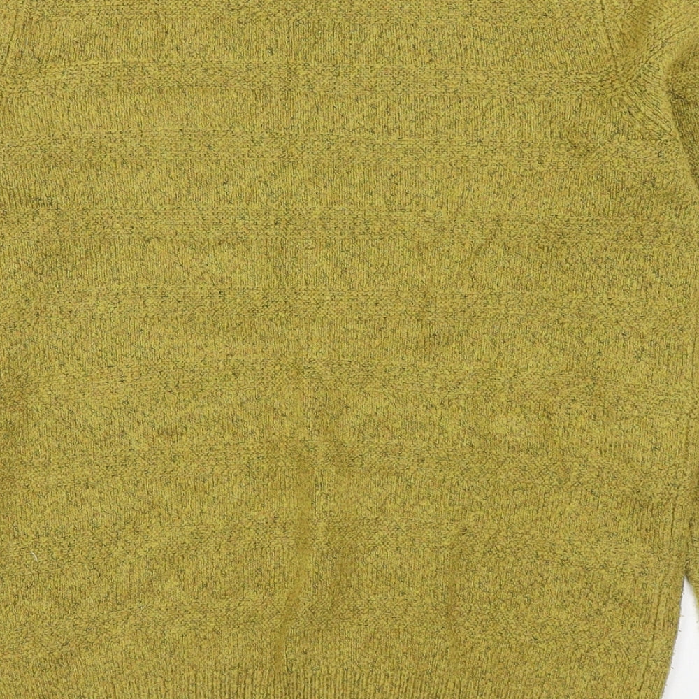 Marks and Spencer Womens Yellow Round Neck  Acrylic Pullover Jumper Size M