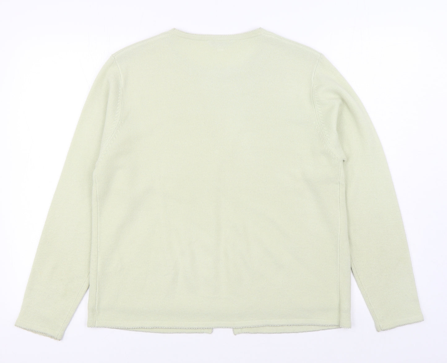 Debbie Morgan Womens Beige V-Neck  Acrylic Cardigan Jumper Size S
