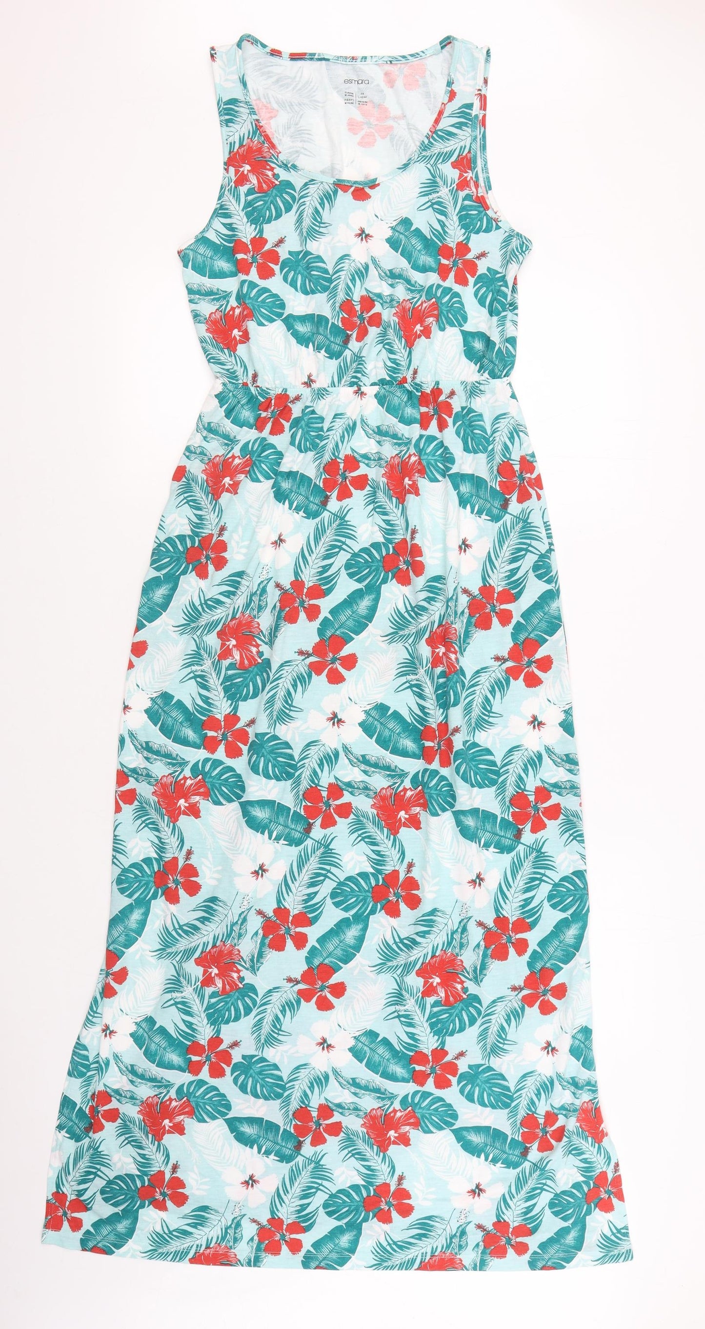 ESMARA Womens Multicoloured Floral Cotton Sheath  Size M  Scoop Neck Pullover