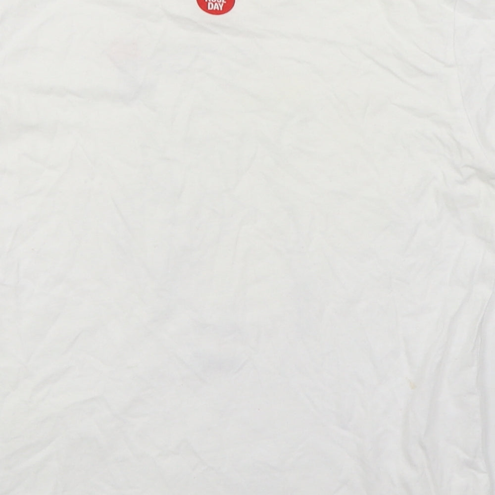 Comic Relief Girls White  100% Cotton Basic T-Shirt Size 11-12 Years Round Neck Pullover - Disney