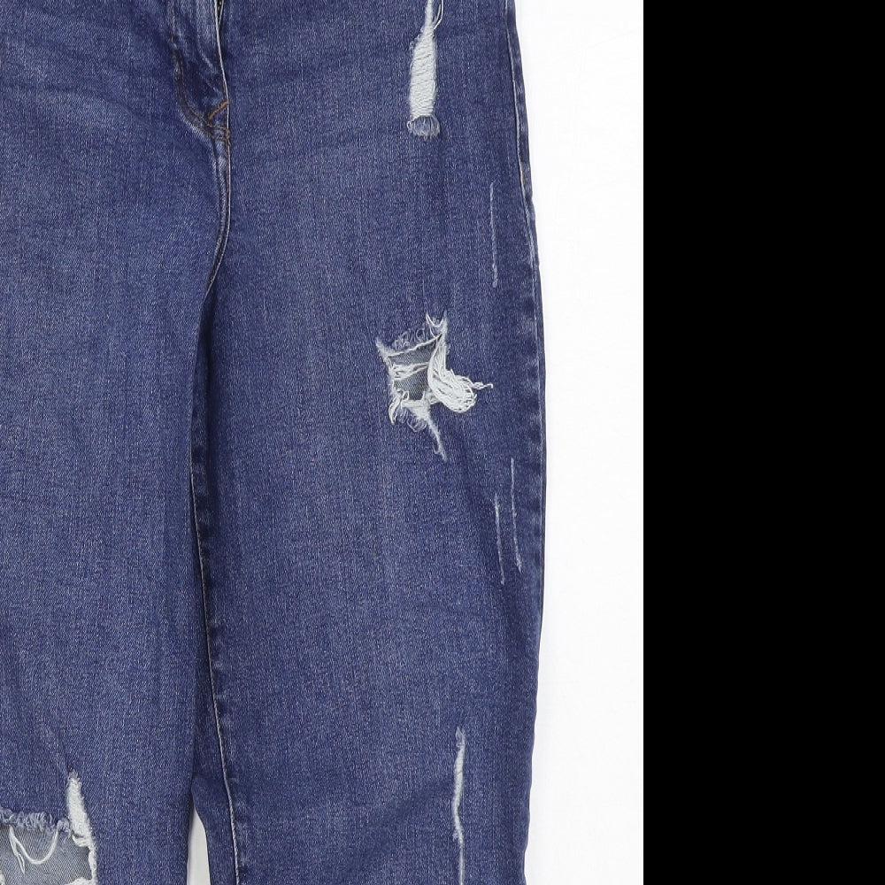 Papaya Womens Blue  Cotton Straight Jeans Size 12 L26 in Regular Zip