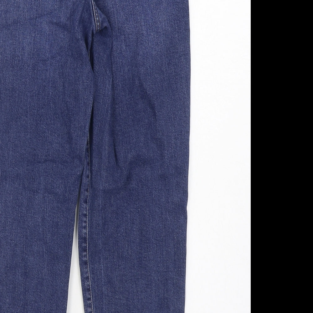 Papaya Womens Blue  Cotton Straight Jeans Size 12 L26 in Regular Zip