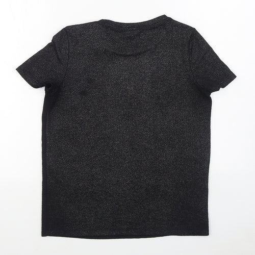 NEXT Womens Black  Polyester Basic T-Shirt Size 8 Round Neck
