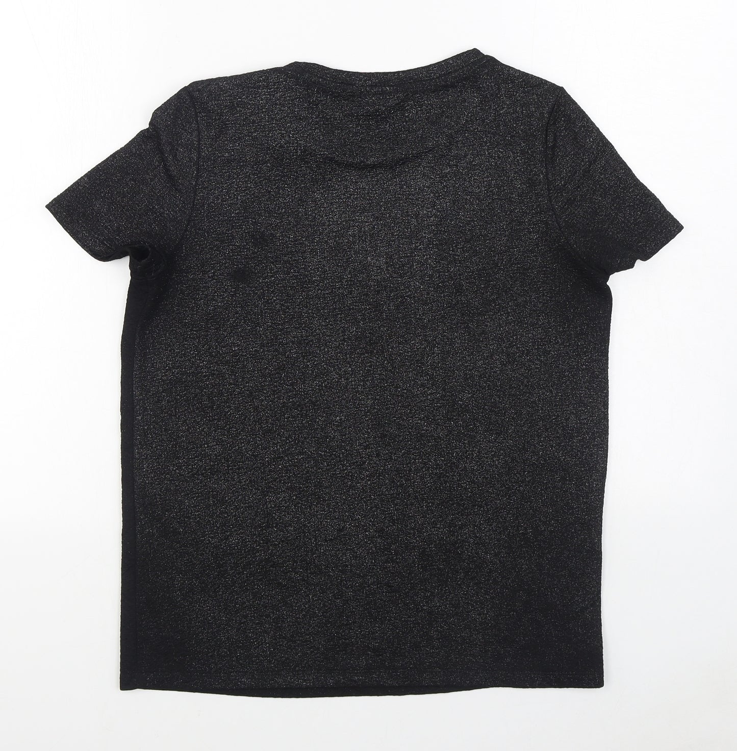 NEXT Womens Black  Polyester Basic T-Shirt Size 8 Round Neck