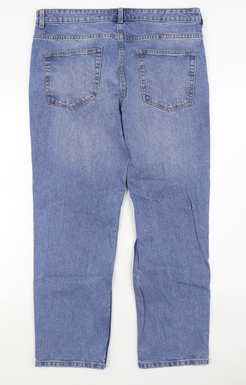 TU Mens Blue  Cotton Straight Jeans Size 36 in L30 in Regular Zip