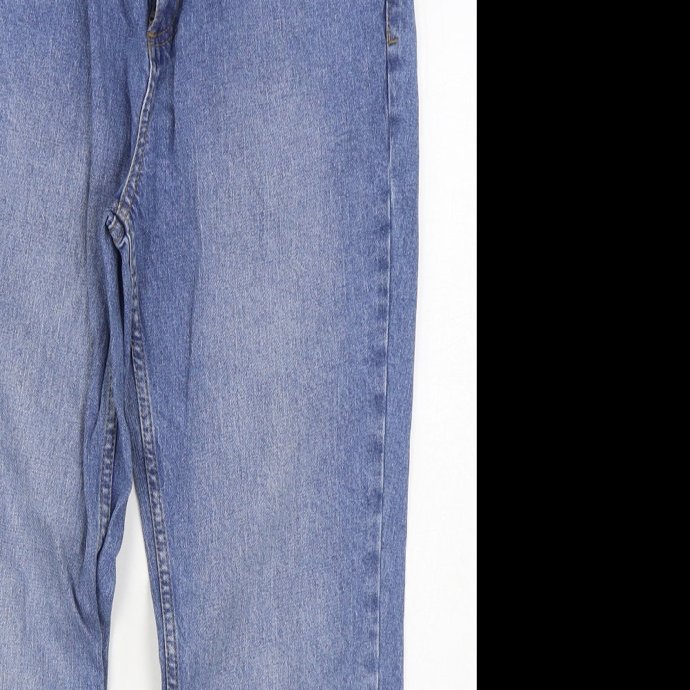 TU Mens Blue  Cotton Straight Jeans Size 36 in L30 in Regular Zip