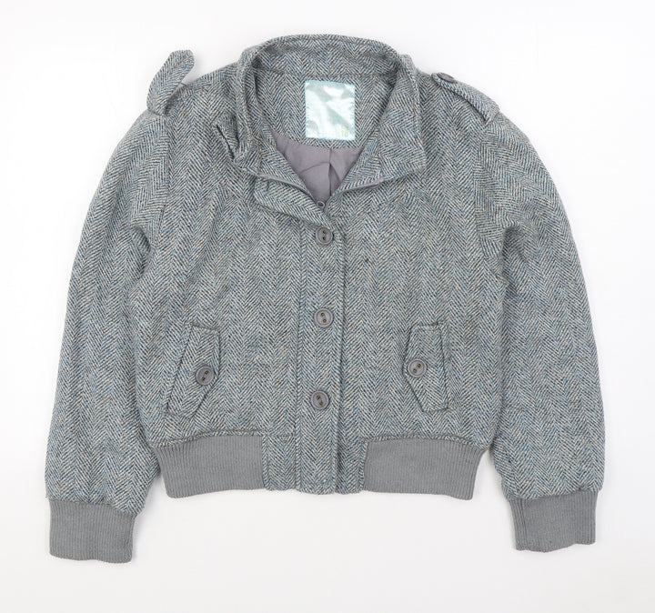 E-vie Womens Blue Jacket Size 18 Button