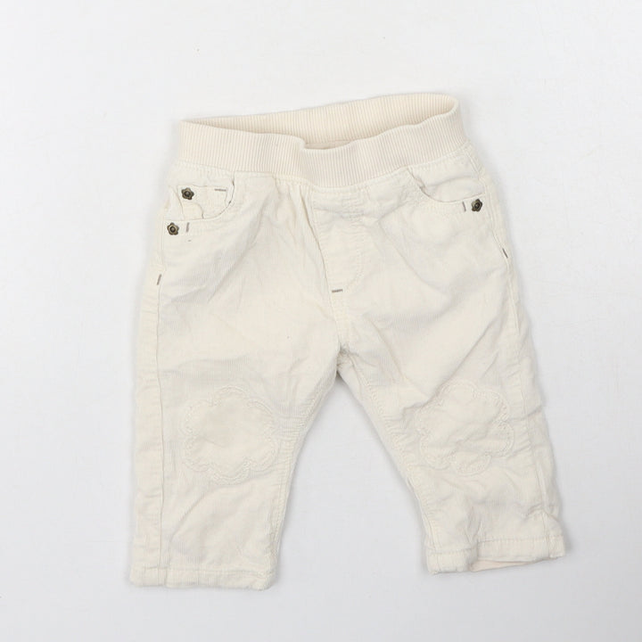 Marks and Spencer Girls Beige  Cotton Cargo Trousers Size 3-6 Months