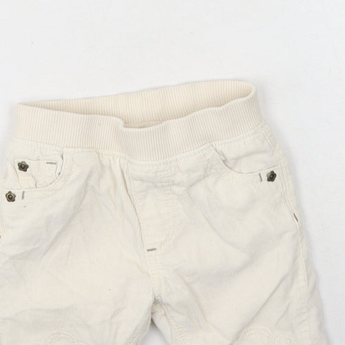 Marks and Spencer Girls Beige  Cotton Cargo Trousers Size 3-6 Months