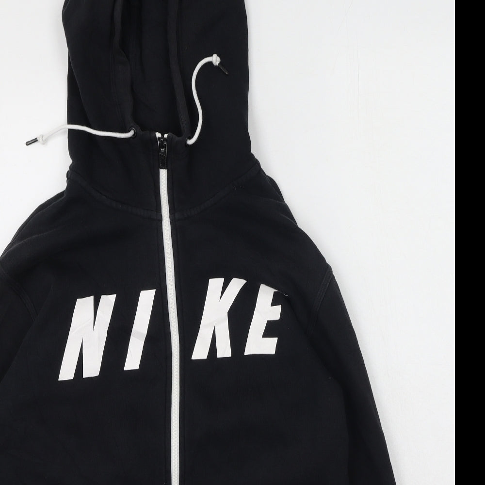 Nike  Mens Black Round Neck  Cotton Full Zip Jumper Size M