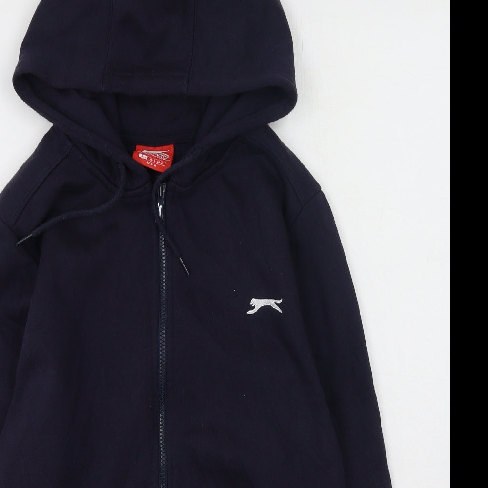 Slazenger Mens Blue Round Neck  Polyester Full Zip Jumper Size S